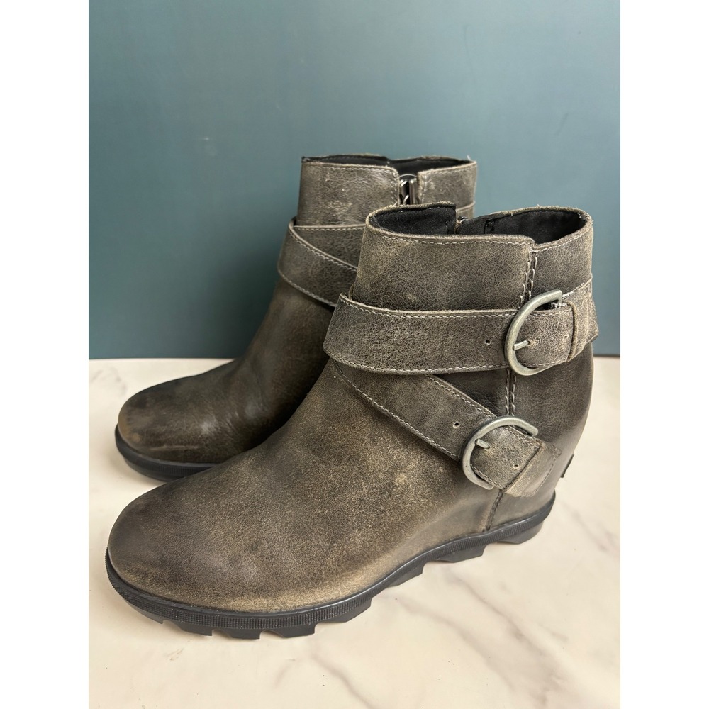 Sorel Joan of Arctic Wedge II Ankle Boot Leather Buckle NL3360-052 Womens 8